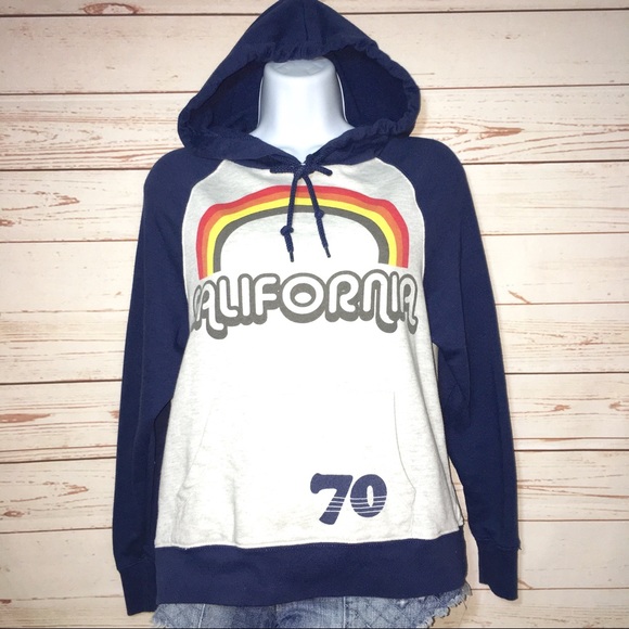 Mighty Fine Tops - California Rainbow Hooded Sweatshirt/ Mighty Fine